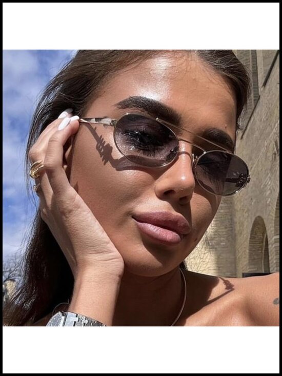 Retro Oval Sunglasses for Women Y2K Trendy UV400 Protection Metal Temples main image 5